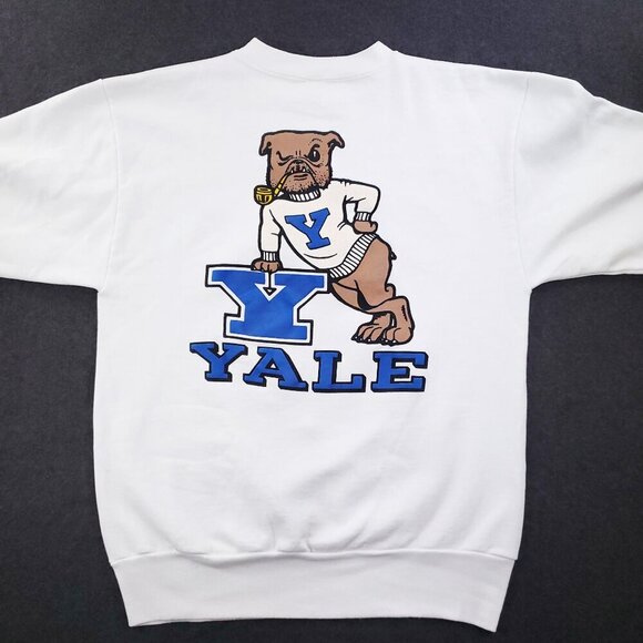 Yale University Vintage Sweatshirt Crewneck Bulldog Raised Spellout Made USA XL - Picture 3 of 14